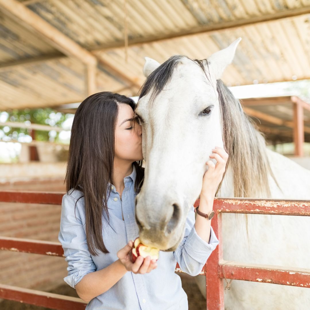 Woman Kissing a Horse